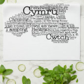 Welsh Slang Word Art Map Geschirrtuch (Gefaltet)