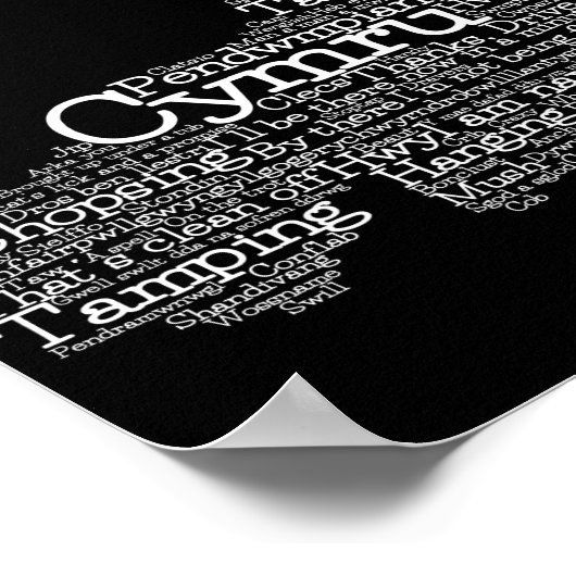 Welsh Slang Word Art Map Poster (Ecke)