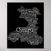 Welsh Slang Word Art Map Poster (Vorne)