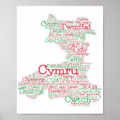 Welsh Slang Word Art Map Poster (Vorne)