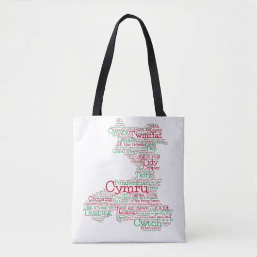 Welsh Slang Word Art Map Tote Bag Tasche (Vorderseite)