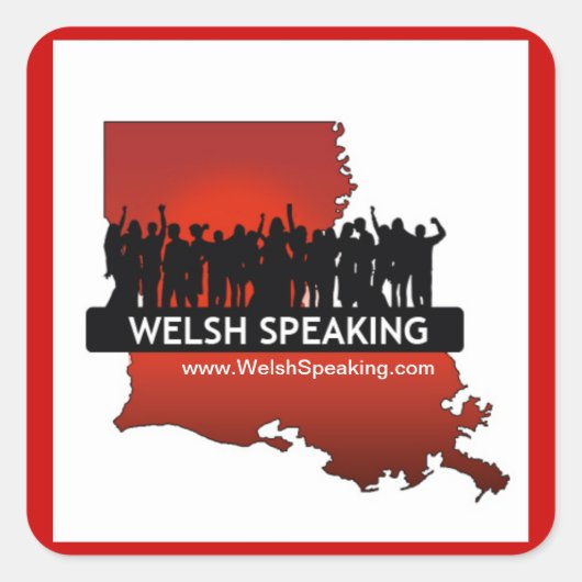 Welsh spricht "Logo-Aufkleber" Quadratischer Aufkleber (Vorderseite)