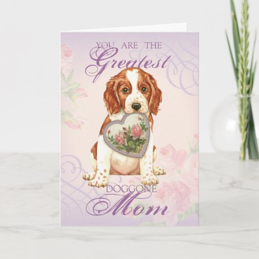 Welsh Springer Spanel Herz Mama Karte (Vorderseite)