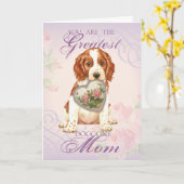 Welsh Springer Spanel Herz Mama Karte (Gelbe Blume)