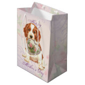 Welsh Springer Spanel Herz Mama Mittlere Geschenktüte (Vorderseite Schrägansicht)