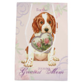 Welsh Springer Spanel Herz Mama Mittlere Geschenktüte (Rückseite)
