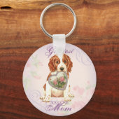 Welsh Springer Spanel Herz Mama Schlüsselanhänger (Vorderseite)
