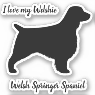 Welsh Springer Spanel Silhouette Dog Breed Aufkleber