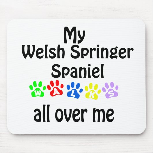 Welsh Springer Spanel Walks Design Mousepad (Vorne)