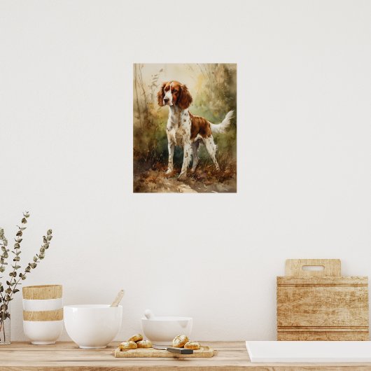 Welsh Springer Spaniel Dog Art Print Poster (Küche)