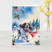 Welsh Springer Spaniel Dog Weihnachtsgrüßkarte Karte (Gelbe Blume)