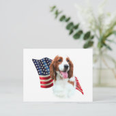 Welsh Springer Spaniel Flag Postkarte (Stehend Vorderseite)