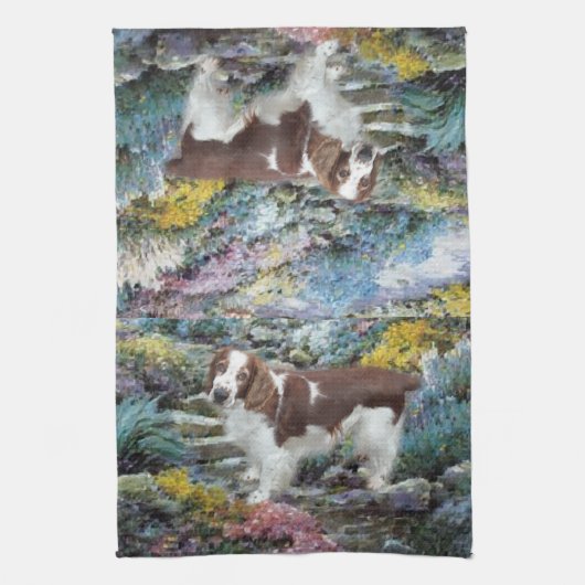 Welsh Springer Spaniel Kunstgeschenke Geschirrtuch (Vertikal)