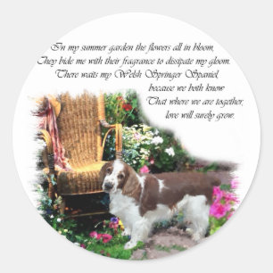 Welsh Springer Spaniel Kunstgeschenke Runder Aufkleber