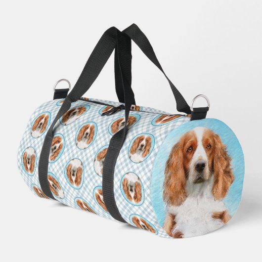 Welsh Springer Spaniel Malerei Original Dog Art Duffle Bag (Linke Seite)