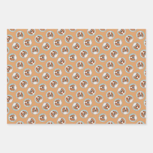 Welsh Springer Spaniel Malerei Original Dog Art Geschenkpapier Set (Vorderseite 3)