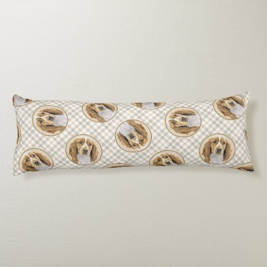 Welsh Springer Spaniel Malerei Original Dog Art Seitenschläferkissen (Rückseite)