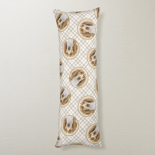 Welsh Springer Spaniel Malerei Original Dog Art Seitenschläferkissen (Rückseite (Vertikal))