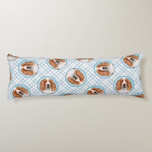 Welsh Springer Spaniel Malerei Original Dog Art Seitenschläferkissen (Rückseite)