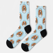 Welsh Springer Spaniel Malerei Original Dog Art Socken (Linkes Detail)