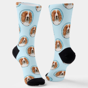 Welsh Springer Spaniel Malerei Original Dog Art Socken