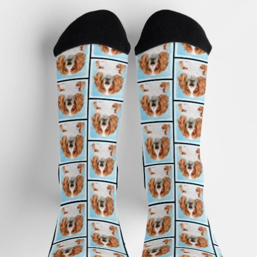 Welsh Springer Spaniel Malerei Original Dog Art Socken (Oben)