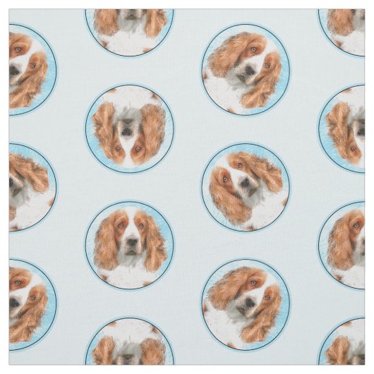 Welsh Springer Spaniel Malerei Original Dog Art Stoff (Muster)