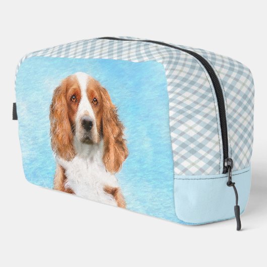 Welsh Springer Spaniel Malerei Original Dog Art Waschbeutel (Rechte Ecke)