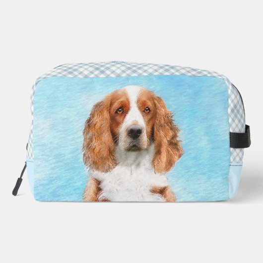 Welsh Springer Spaniel Malerei Original Dog Art Waschbeutel (Rückseite)