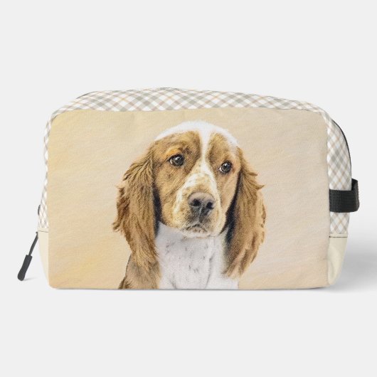 Welsh Springer Spaniel Malerei Original Dog Art Waschbeutel (Rückseite)