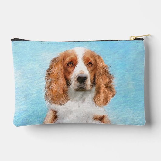 Welsh Springer Spaniel Malerei Original Dog Art Zubehörtasche (Rückseite)