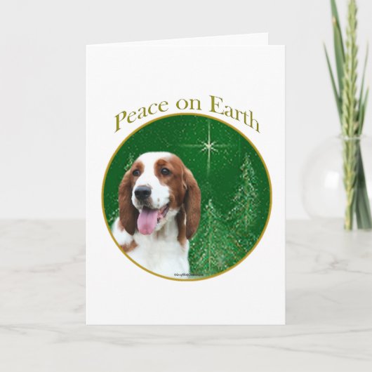 Welsh Springer Spaniel Peace Feiertagskarte (Vorderseite)