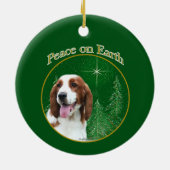 Welsh Springer Spaniel Peace Keramik Ornament (Hinten)