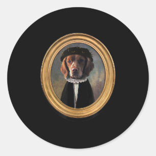 Welsh Springer Spaniel Renaissance Painting Dog Runder Aufkleber
