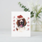 Welsh Springer Spaniel Santa Paws Feiertagspostkarte (Stehend Vorderseite)