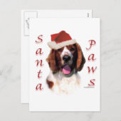 Welsh Springer Spaniel Santa Paws Feiertagspostkarte (Vorne/Hinten)