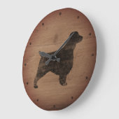 Welsh Springer Spaniel Silhouette Rustic Große Wanduhr (Winkel)