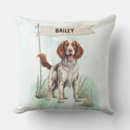 Welsh Springer Spaniel Watercolor Personalized Dog Kissen