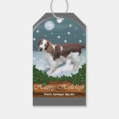 Welsh Springer Spaniel Weihnachten Geschenkanhänger (Rückseite)