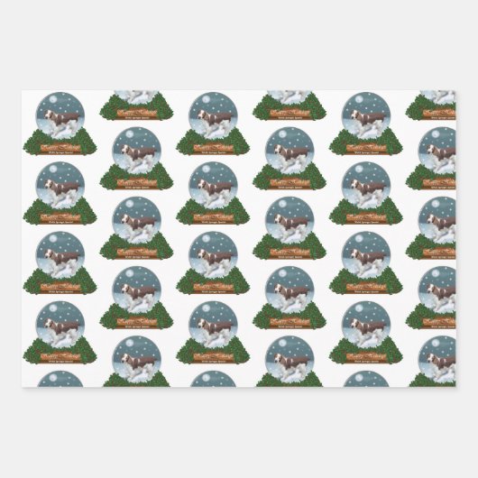 Welsh Springer Spaniel Weihnachten Geschenkpapier Set (Vorderseite 3)