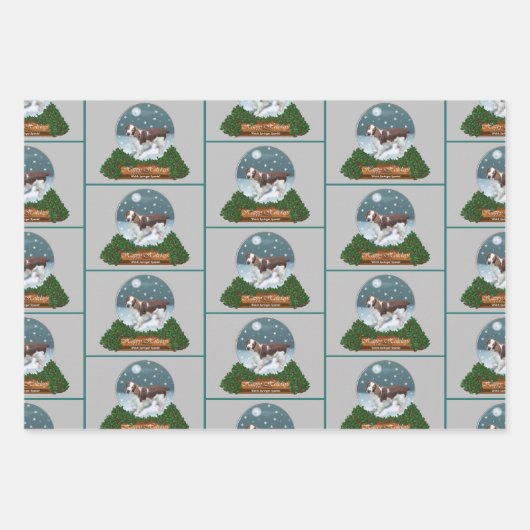 Welsh Springer Spaniel Weihnachten Geschenkpapier Set (Vorderseite 2)