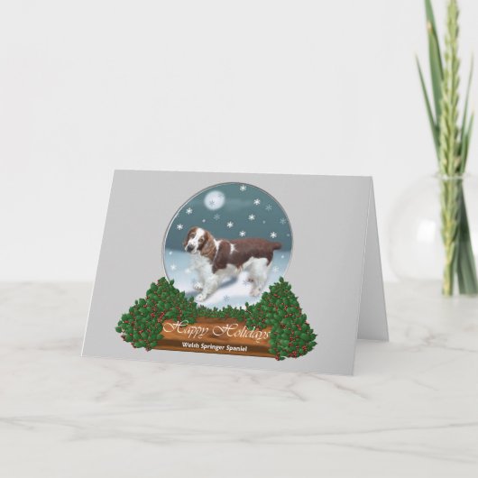 Welsh Springer Spaniel Weihnachtsgeschenke Feiertagskarte (Vorderseite)