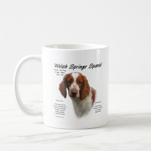 Welsh Springer Spanisch History Design Kaffeetasse (Links)