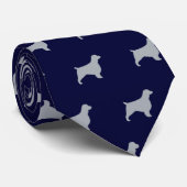 Welsh Springer Spanisch Hund Silhouetten Muster Krawatte (Gerollt)