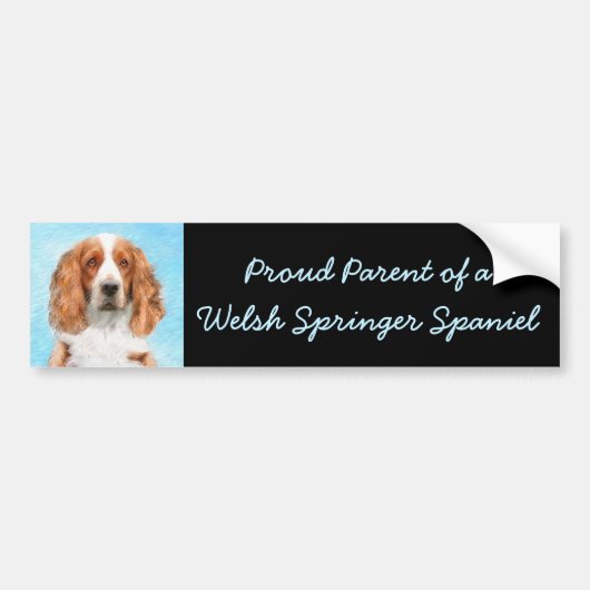 Welsh Springer Spanischmalerei - Original Dog Art Autoaufkleber (Vorne)