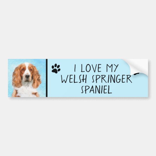 Welsh Springer Spanischmalerei - Original Dog Art Autoaufkleber (Vorne)