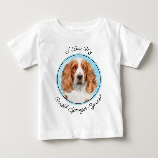 Welsh Springer Spanischmalerei - Original Dog Art Baby T-shirt (Vorderseite)