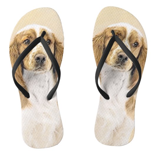 Welsh Springer Spanischmalerei - Original Dog Art Badesandalen (Fußbett)