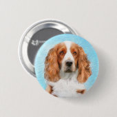 Welsh Springer Spanischmalerei - Original Dog Art Button (Vorne & Hinten)