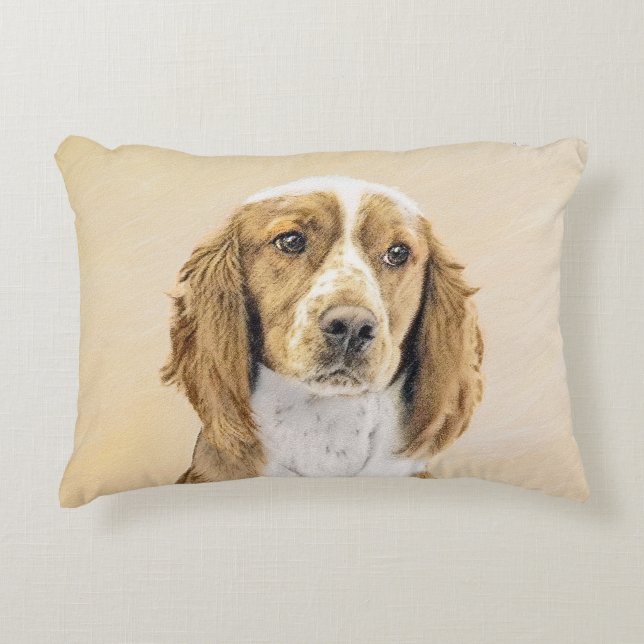 Welsh Springer Spanischmalerei - Original Dog Art Dekokissen (Vorderseite)